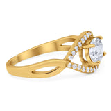 Infinity Oval Natural Stone Evil Eye Halo Ring