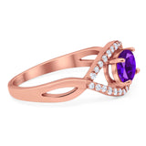 Infinity Oval Natural Stone Evil Eye Halo Ring