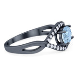 Infinity Oval Natural Stone Evil Eye Halo Ring