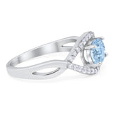 Infinity Oval Natural Stone Evil Eye Halo Ring