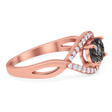 Infinity Oval Natural Stone Evil Eye Halo Ring