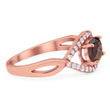 Infinity Oval Natural Stone Evil Eye Halo Ring