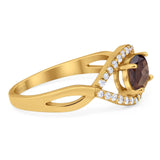 Infinity Oval Natural Stone Evil Eye Halo Ring