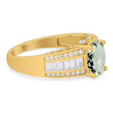 Art Deco Oval Natural Stone Cocktail Ring