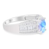 Art Deco Oval Natural Stone Cocktail Ring