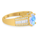 Art Deco Oval Natural Stone Cocktail Ring