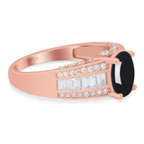 Art Deco Oval Natural Stone Cocktail Ring