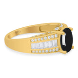 Art Deco Oval Natural Stone Cocktail Ring