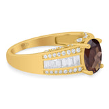 Art Deco Oval Natural Stone Cocktail Ring