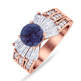 Art Deco Round Natural Stone Cocktail Ring