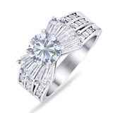 Art Deco Round Natural Stone Cocktail Ring