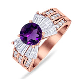 Art Deco Round Natural Stone Cocktail Ring