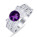 Art Deco Round Natural Stone Cocktail Ring