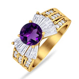 Art Deco Round Natural Stone Cocktail Ring