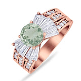 Art Deco Round Natural Stone Cocktail Ring