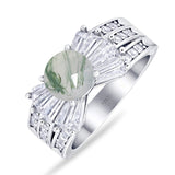 Art Deco Round Natural Stone Cocktail Ring