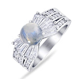 Art Deco Round Natural Stone Cocktail Ring