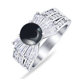 Art Deco Round Natural Stone Cocktail Ring