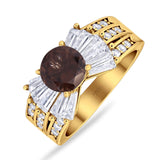 Art Deco Round Natural Stone Cocktail Ring