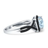 Art Deco Cushion Cut Halo Infinity Twist Ring