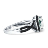 Art Deco Cushion Cut Halo Infinity Twist Ring