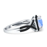 Art Deco Cushion Cut Halo Infinity Twist Ring