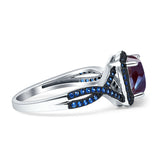 Art Deco Cushion Cut Halo Infinity Twist Ring