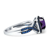 Art Deco Cushion Cut Halo Infinity Twist Ring
