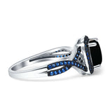 Art Deco Cushion Cut Halo Infinity Twist Ring