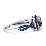Art Deco Cushion Cut Halo Infinity Twist Ring