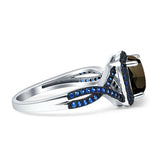 Art Deco Cushion Cut Halo Infinity Twist Ring