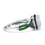Art Deco Cushion Cut Halo Infinity Twist Ring