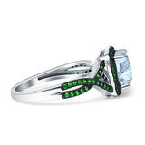 Art Deco Cushion Cut Halo Infinity Twist Ring