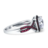 Art Deco Cushion Cut Halo Infinity Twist Ring