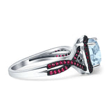 Art Deco Cushion Cut Halo Infinity Twist Ring