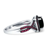 Art Deco Cushion Cut Halo Infinity Twist Ring