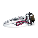 Art Deco Cushion Cut Halo Infinity Twist Ring
