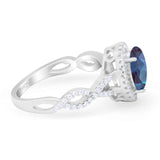 Art Deco Oval Natural Stone Twisted Ring