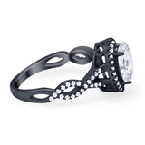 Art Deco Oval Natural Stone Twisted Ring
