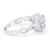 Art Deco Oval Natural Stone Twisted Ring