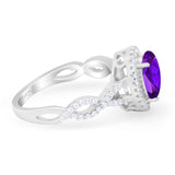 Art Deco Oval Natural Stone Twisted Ring