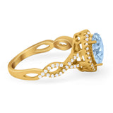 Art Deco Oval Natural Stone Twisted Ring