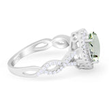 Art Deco Oval Natural Stone Twisted Ring
