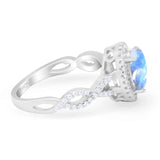 Art Deco Oval Natural Stone Twisted Ring