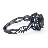 Art Deco Oval Natural Stone Twisted Ring