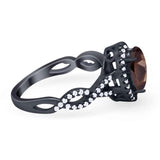 Art Deco Oval Natural Stone Twisted Ring