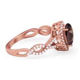 Art Deco Oval Natural Stone Twisted Ring