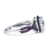 Art Deco Cushion Cut Halo Infinity Twist Ring