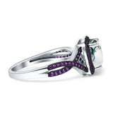 Art Deco Cushion Cut Halo Infinity Twist Ring