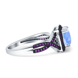 Art Deco Cushion Cut Halo Infinity Twist Ring